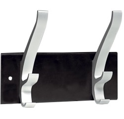 Patère Unilux Cypres 2 crochets gris métallisé