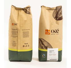 Oké whole bean coffee, 1 kg pack, Fairtrade Royal