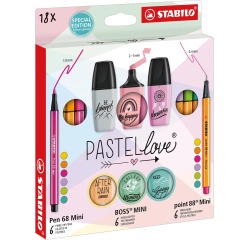 STABILO Pastellove set, koffertje van 18 stuks