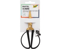 Folia knutselschaar, ft 14,5 cm, scherpe punt, RVS, zwart, blister van 1 stuk