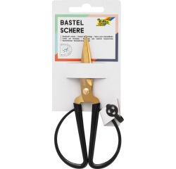 Folia ciseaux de bricolage, ft 14,5 cm, bouts pointus, inox, noir, blister de 1 pièce