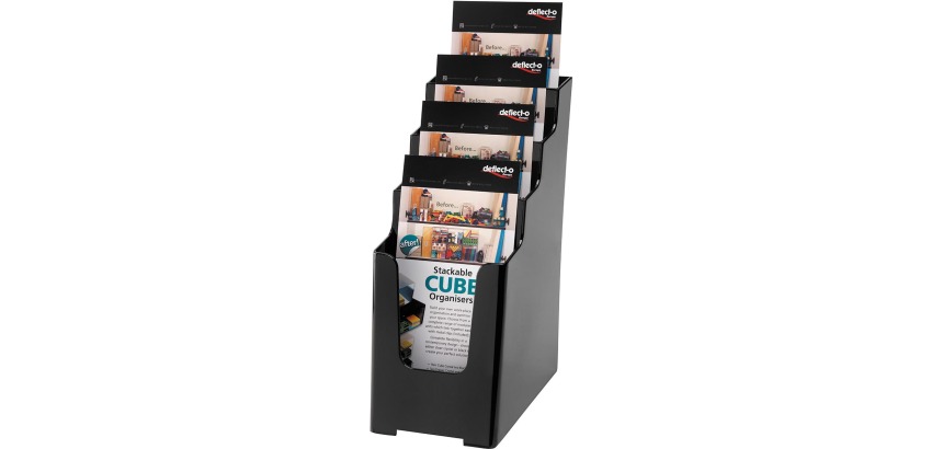 Deflecto présentoir de documents ft 1/3 A4, 4 compartiments, noir