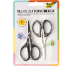 Folia silhouetschaar, ft 10,5 cm, scherpe punt, zwart, blister van 2 stuks