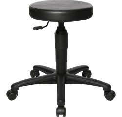 Topstar tabouret Tec 70, sans anneau repose-pieds, avec roues, noir
