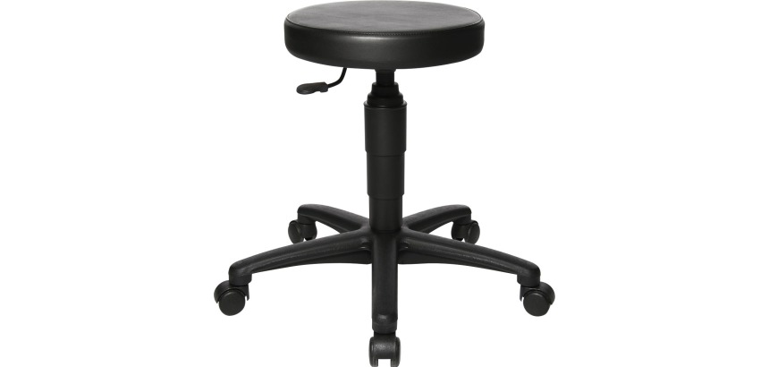 Topstar Hocker Tec 70, ohne Fußring, mit Rollen, schwarz
