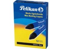 Pelikan 772 black marking wax crayon, box of 12 pieces