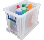 Bankers Box boîte de rangement 18,5 litres, transparent avec poignées bleues, emballée individ. en carton