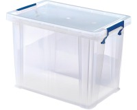 Bankers Box storage box 18.5 liters, transparent with blue handles, individually packed in cardboard