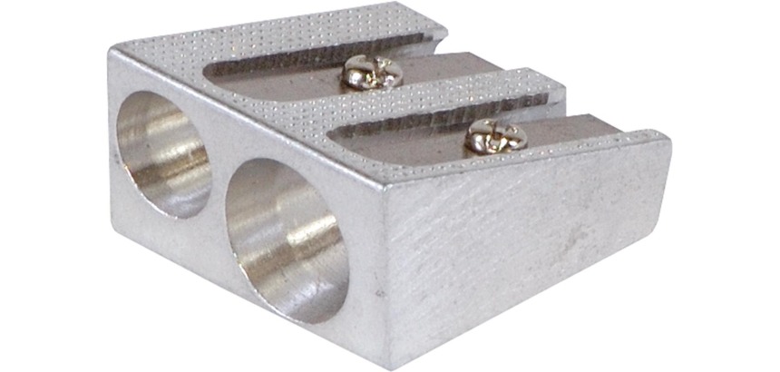 OFFICE products potloodslijper, 2 gaats, uit metaal