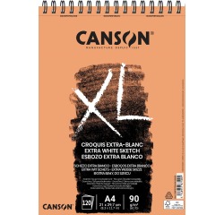 Canson cahier de croquis XL Extra White, 90 g/m², ft A4, 120 feuilles