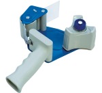DONAU tape dispenser for packaging tape, metal, for rolls up to 50 mm, blue-gray