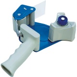 DONAU afroller voor verpakkingsplakband, metaal, voor rollen tot 50 mm, blauw-grijs
