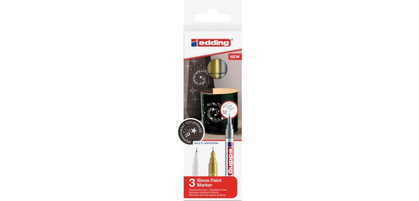 Edding marqueur de peinture 780/3, couleurs métalliques assorties
