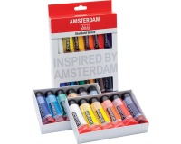 Amsterdam acrylverf tube van 20 ml, etui van 12 stuks in geassorteerde kleuren