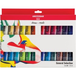 Amsterdam peinture acylique tube de 20 ml, étui de 24 pièces