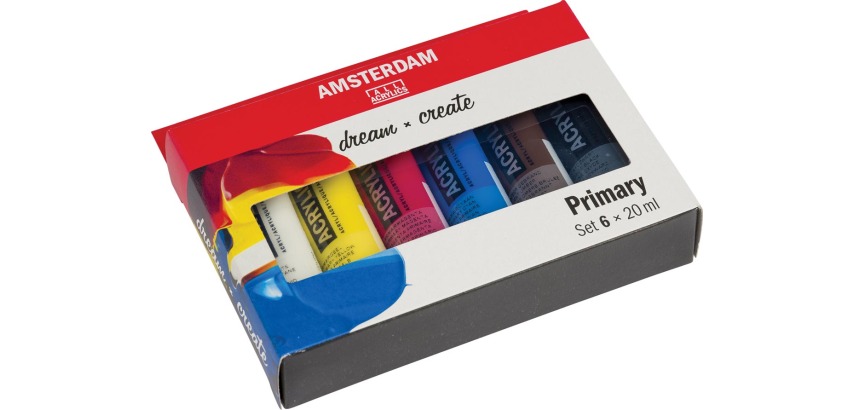 Amsterdam acrylic paint 20 ml tube, set of 6 pieces, primary