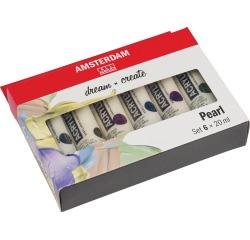 Amsterdam acrylverf tube van 20 ml, etui van 6 stuks, parelmoer