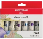 Amsterdam acrylverf tube van 20 ml, etui van 6 stuks, parelmoer