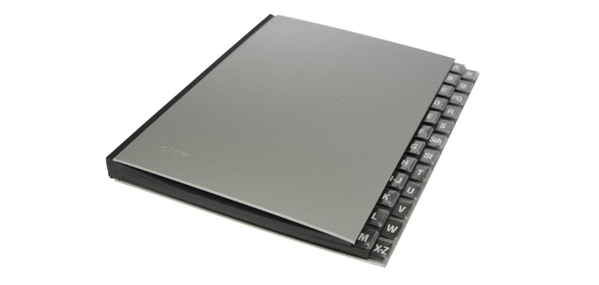 Class'ex classeur-trieur avec index alphabétique A-Z, argent