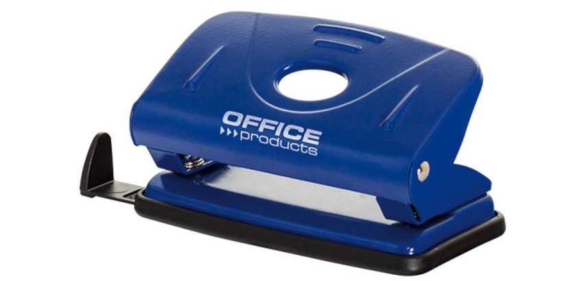 OFFICE products hole punch, 12 sheets, metal, blue