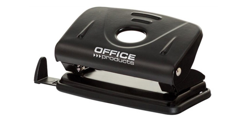 OFFICE products hole punch, 12 sheets, metal, black