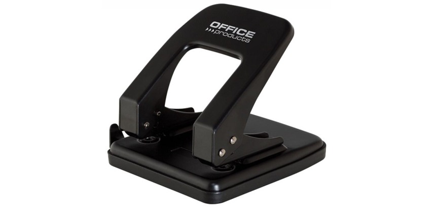 OFFICE products hole punch, 40 sheets, metal, black