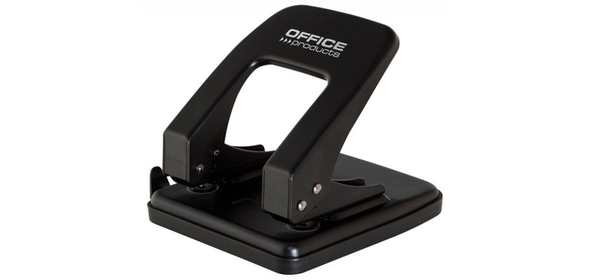 OFFICE products hole punch, 40 sheets, metal, black