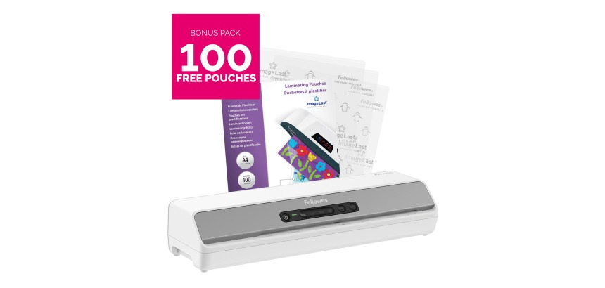 Fellowes machine à plastifier Amaris pour ft A3 + Bonus Pack de 100 pochettes (ft A4, 80 microns)