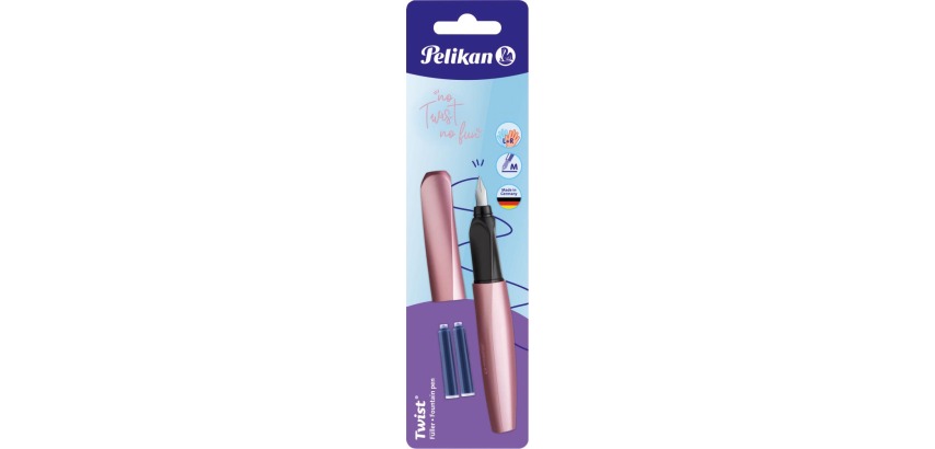 Pelikan Twist fountain pen, blister pack, pink (Girly Rose)