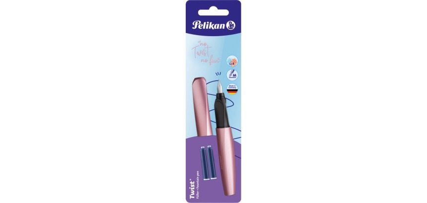 Pelikan Twist fountain pen, blister pack, pink (Girly Rose)