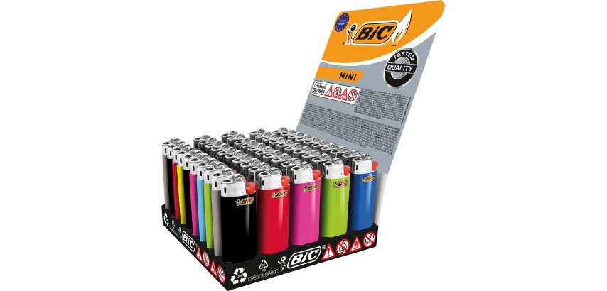 BIC Mini flint lighter, display of 50 pieces