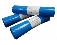 Sac à ordures, ft 65/25 x 140 cm, bleu, LDPE, 10 x rouleau de 10 pièces