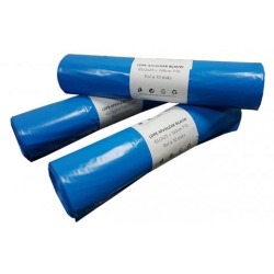 Afvalzak, ft 65/25 x 140 cm, blauw, LDPE, 10 x rol van 10 stuks