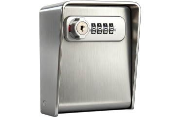 Stainless steel mini key safe, for 1 set of keys, silver