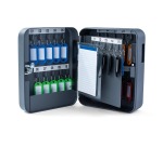 Key cabinet in steel, key lock, dark gray
