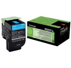 Lexmark 802HC - Hohe Ergiebigkeit - Cyan - original - Tonerpatrone - LCCP, LRP