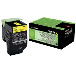Lexmark Return Program toner 802, 3.000 pages, OEM 80C2HY0, jaune