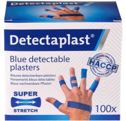 Pansement textile élastique Detectaplast bleu assorti 100 pièces