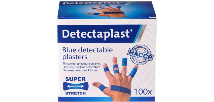 Elastische blauwe textielpleister Detectaplast assorti 100 stuks