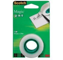 Scotch ruban adhésif Magic Tape, ft 19 mm x 25 m, blister avec 1 rouleau