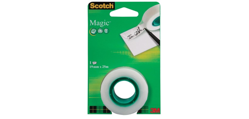 Scotch ruban adhésif Magic Tape, ft 19 mm x 25 m, blister avec 1 rouleau