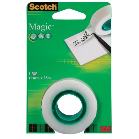 Scotch ruban adhésif Magic Tape, ft 19 mm x 25 m, blister avec 1 rouleau