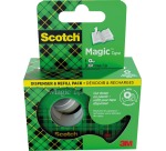 Scotch Magic Tape ruban adhésif ft 19 mm x 7,5 m, dérouleur + 3 rouleaux, boîte brochable