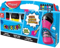 Maped Color'Peps plakkaatverf, ophangdoos met 6 flacons van 75 ml in primaire geassorteerde kleuren