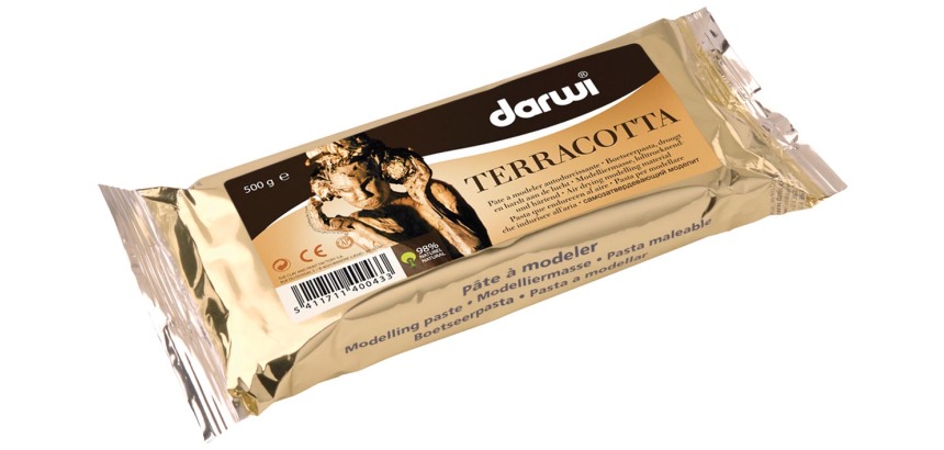 Darwi pâte à modeler Terracotta, paquet de 500 g