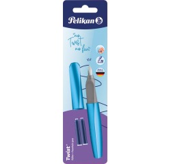 Pelikan Twist vulpen, op blister, lichtblauw