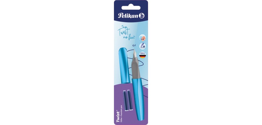 Pelikan Twist stylo plume, sous blister, bleu clair