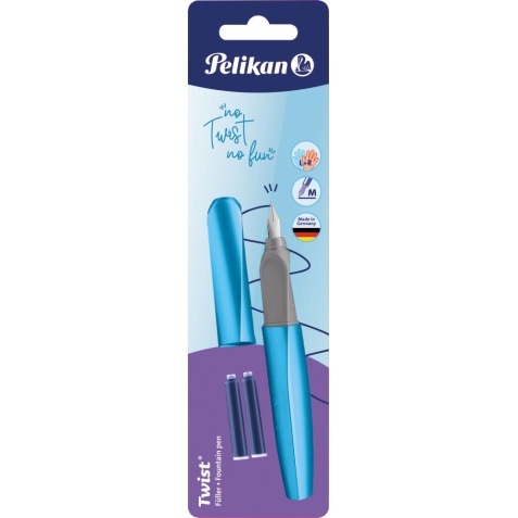 Pelikan Twist stylo plume, sous blister, bleu clair