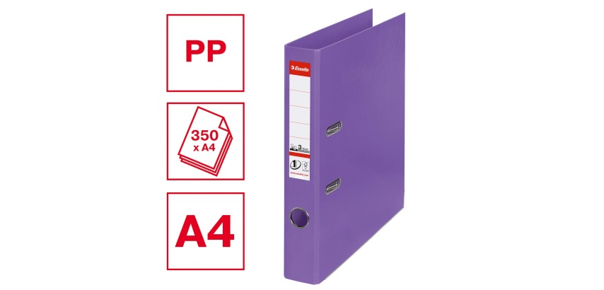Esselte lever arch file Power No.1 purple, spine width 5 cm