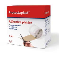 Elastische pleister Protectaplast bruin op rol 6cmx5m